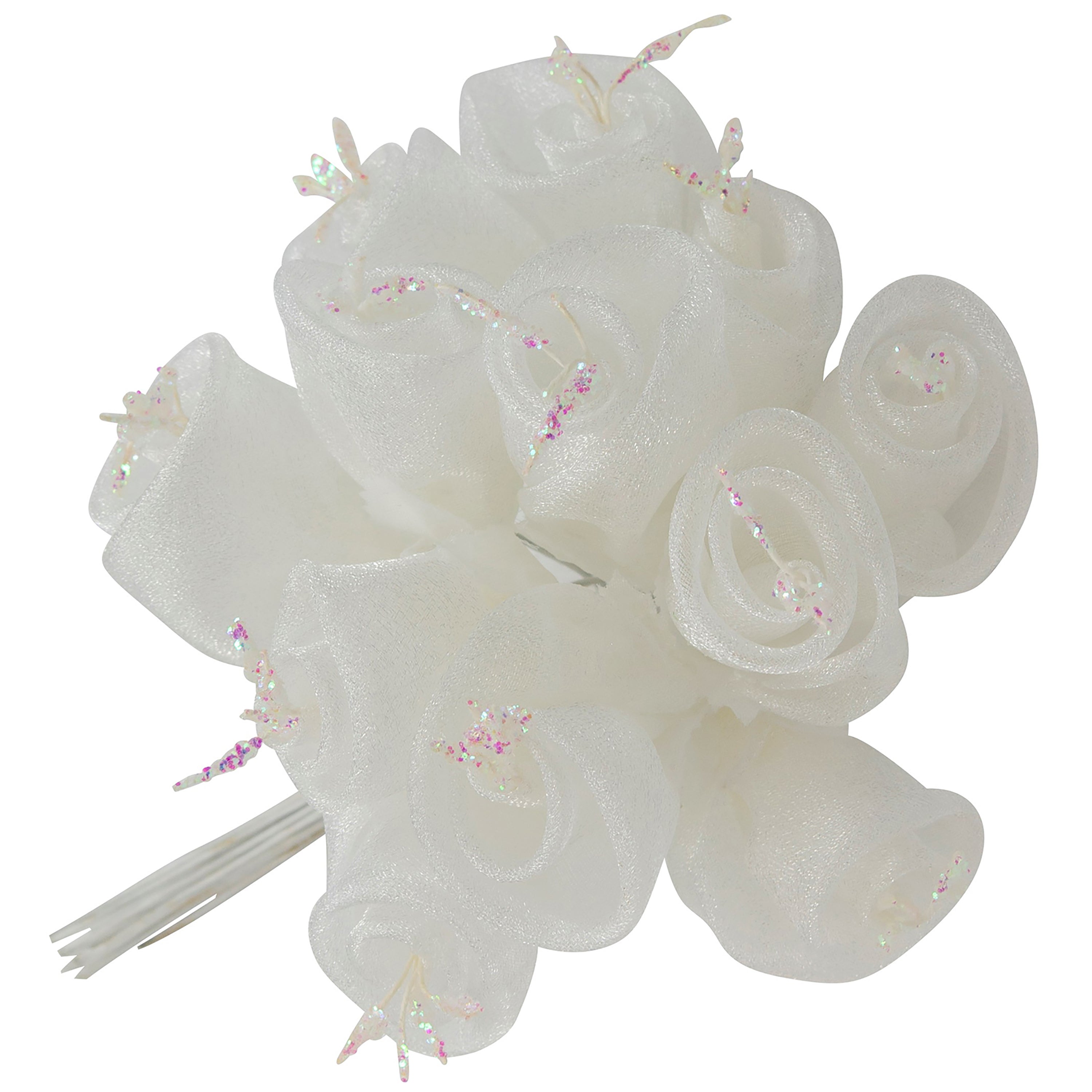 Vintage Bridal Flower Stem - White Floral Components
