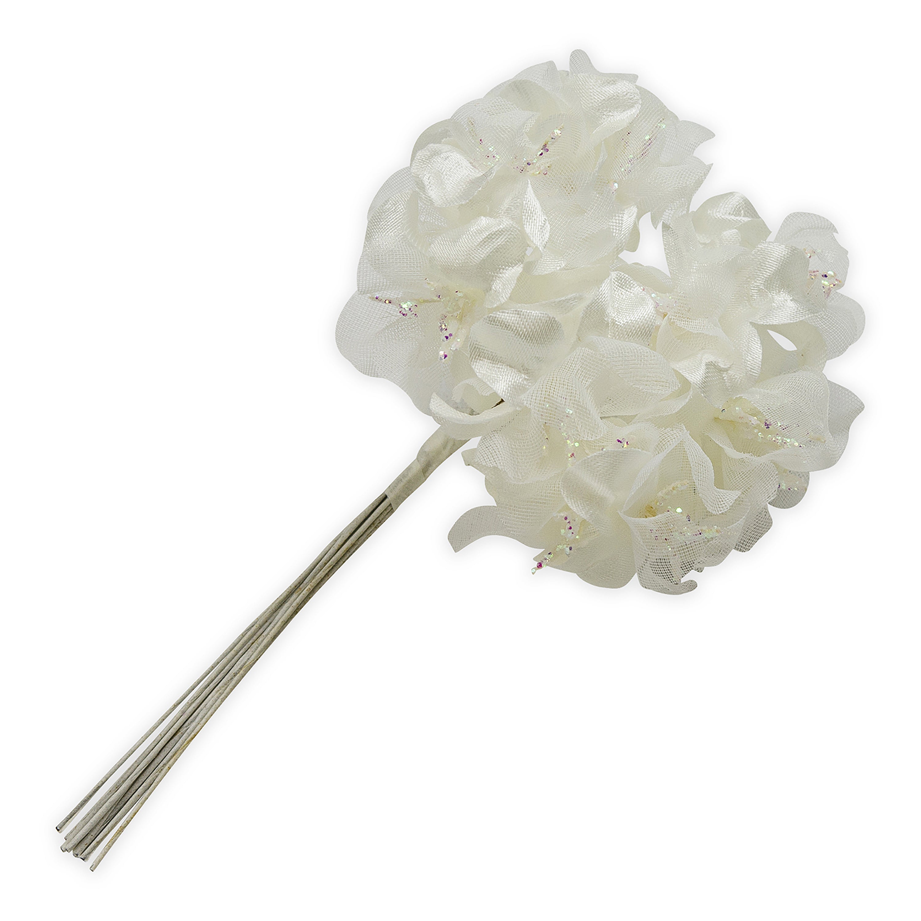 Vintage Bridal Cluster Flower Stem - White Floral Components