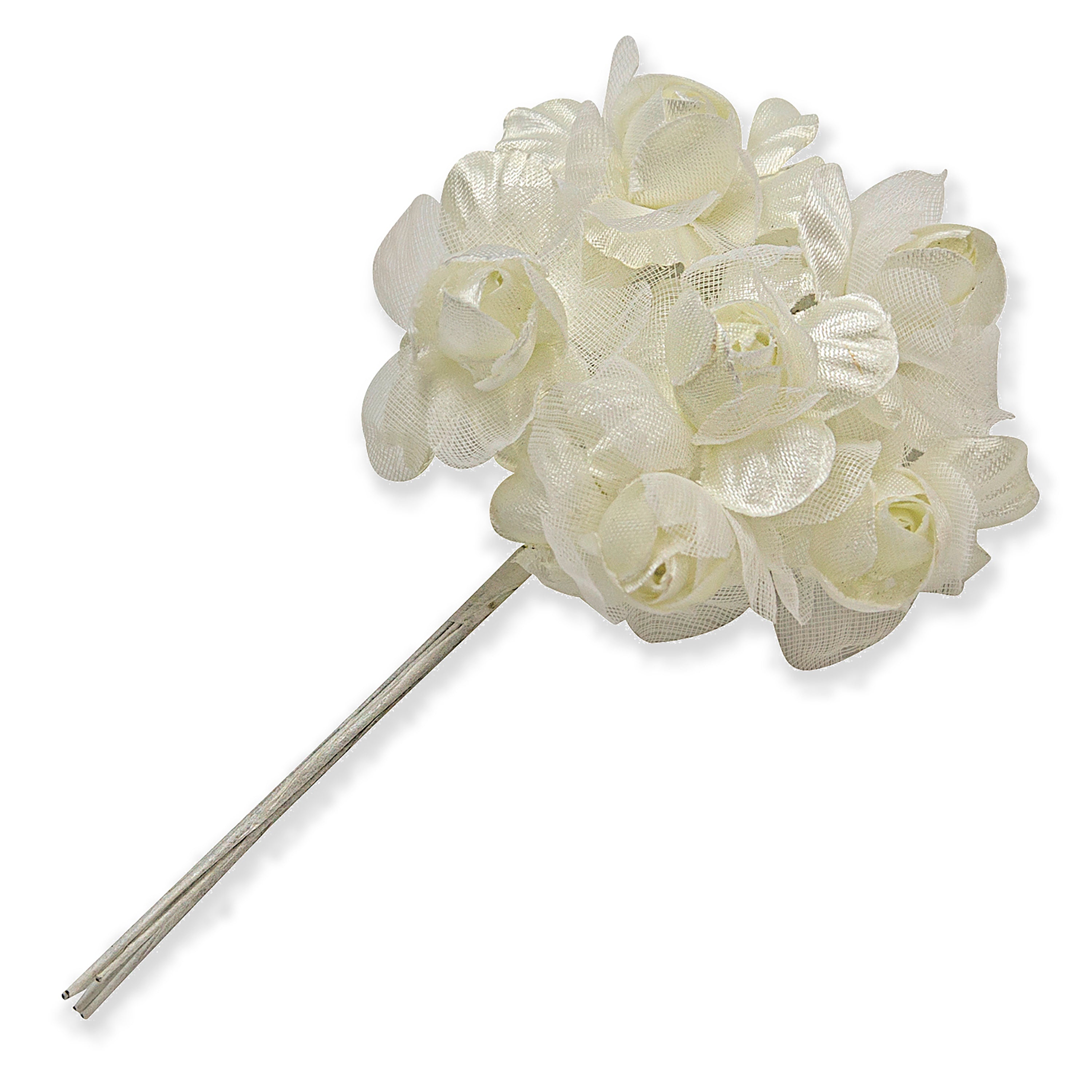 Vintage Bridal Floral Cluster Rose Stem Ivory Floral Components