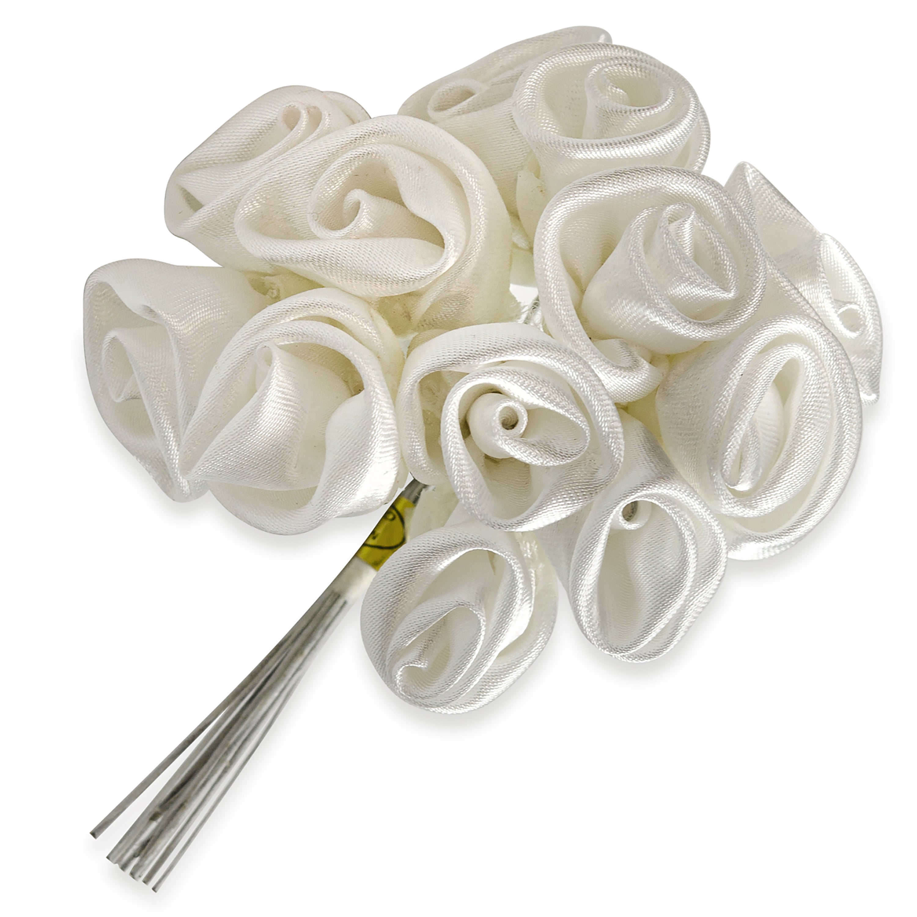 Vintage Satin Rosebud Stem Ivory