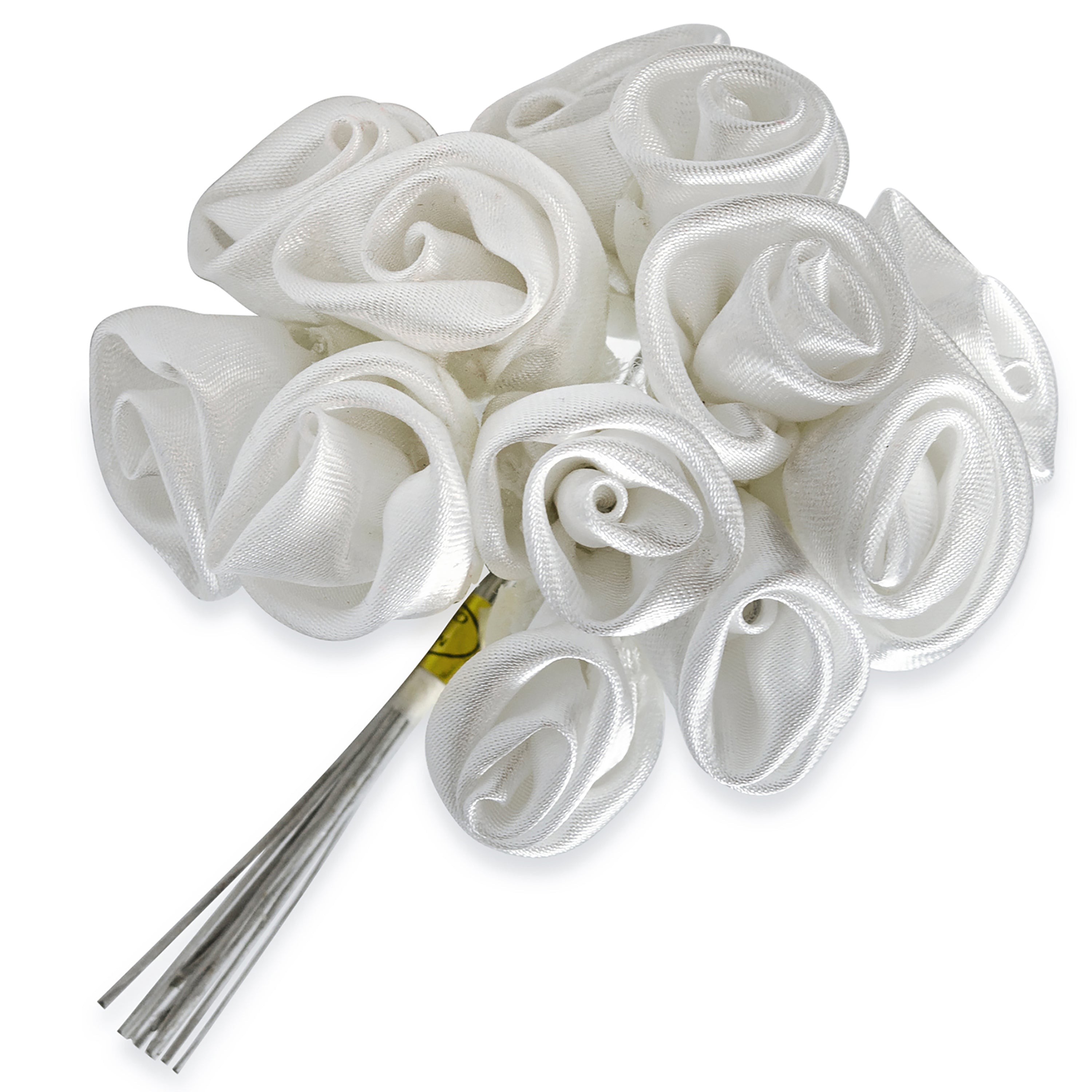 Vintage Satin Rosebud Stem White