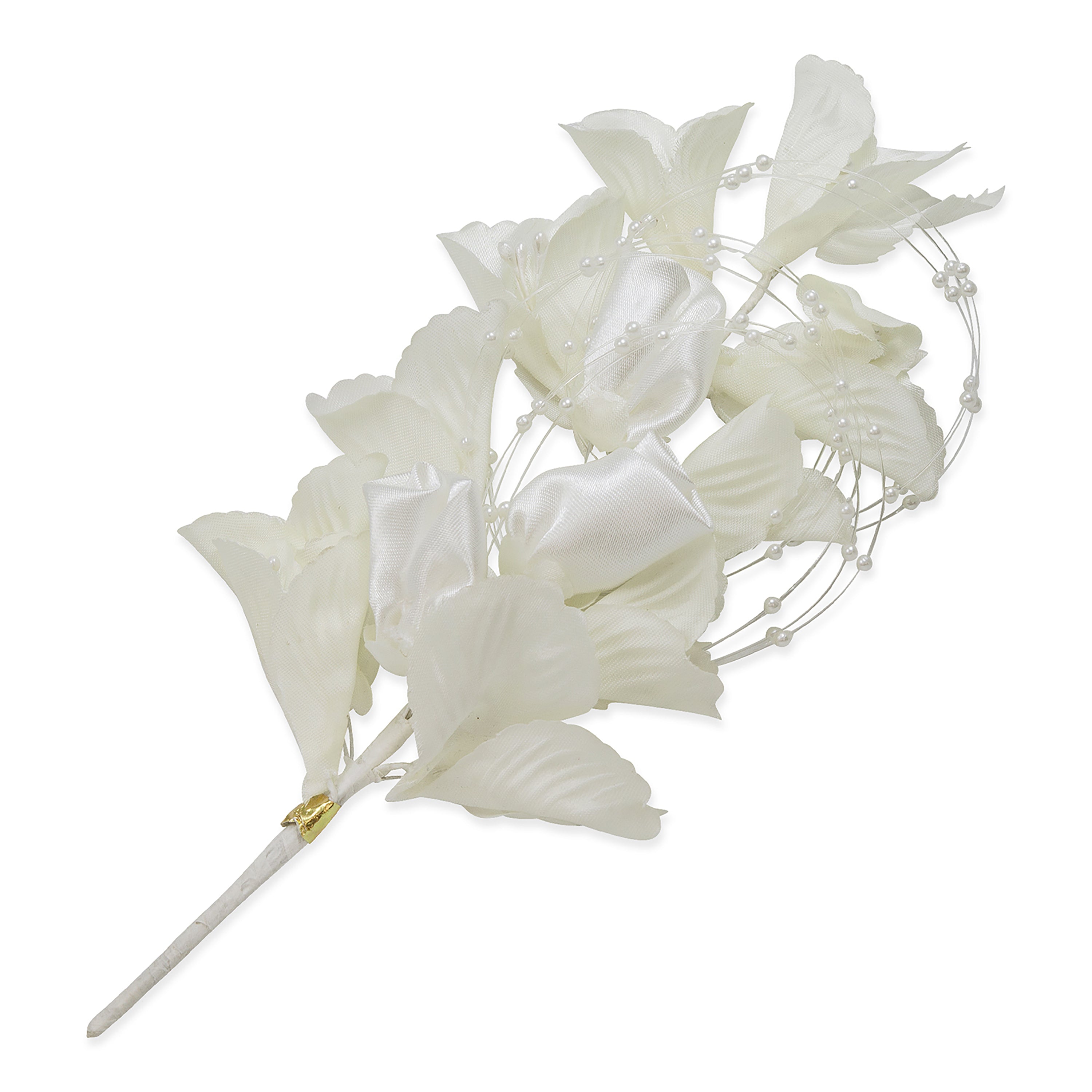 Vintage Bridal Floral Rose and Call Lilly Spray Ivory