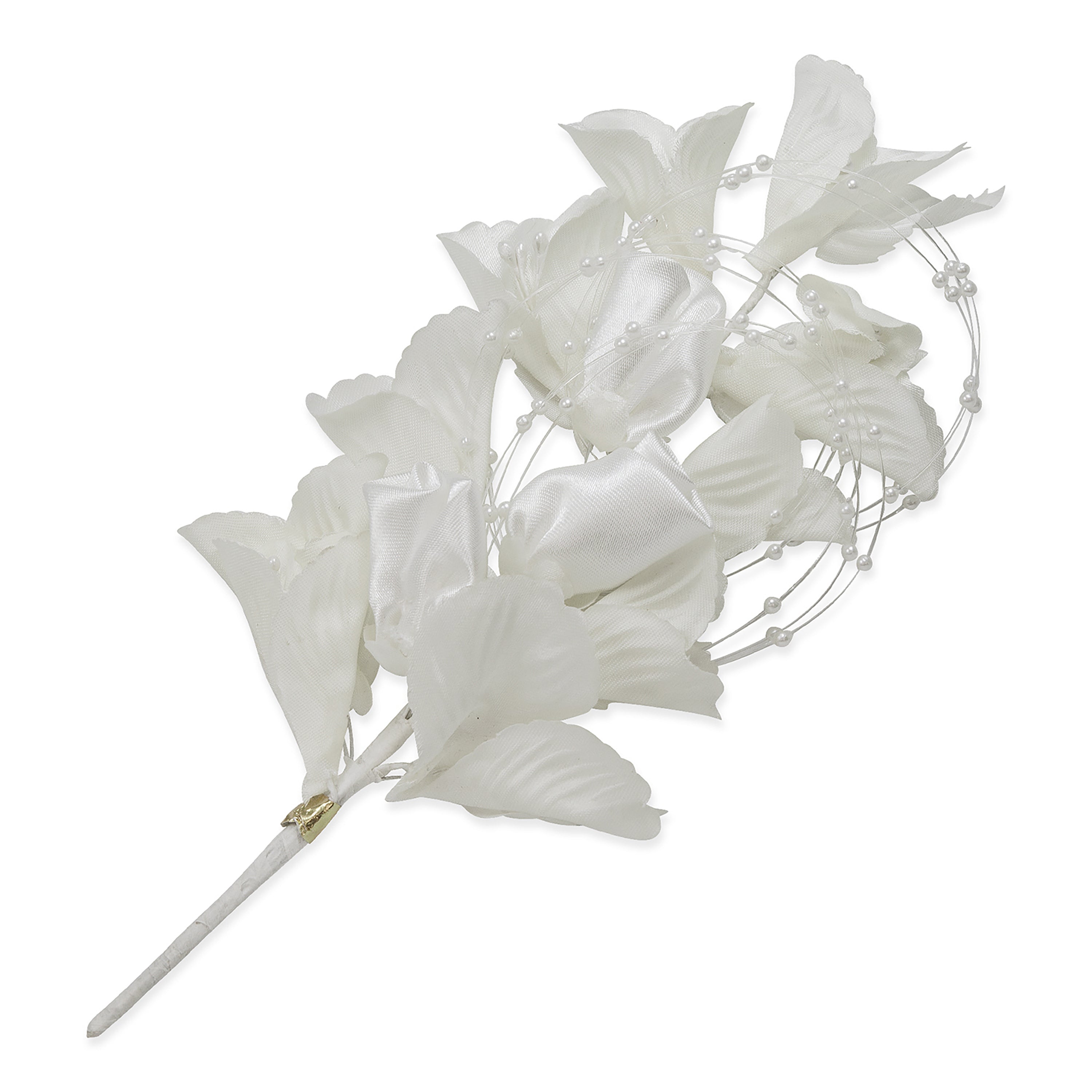 Vintage Bridal Floral Rose and Call Lilly Spray White