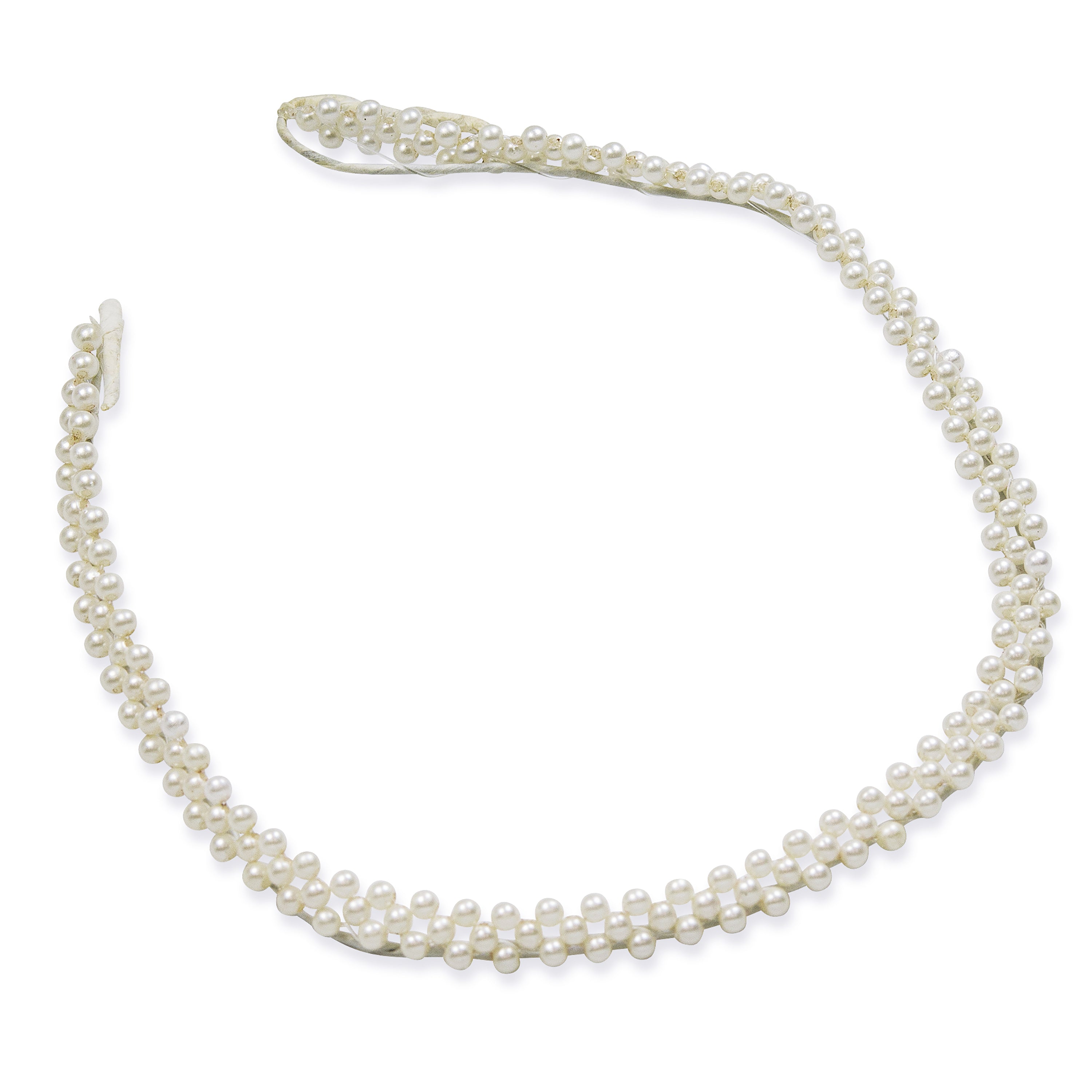 Vintage Bridal Pearl Flower Head Piece - White Bridal