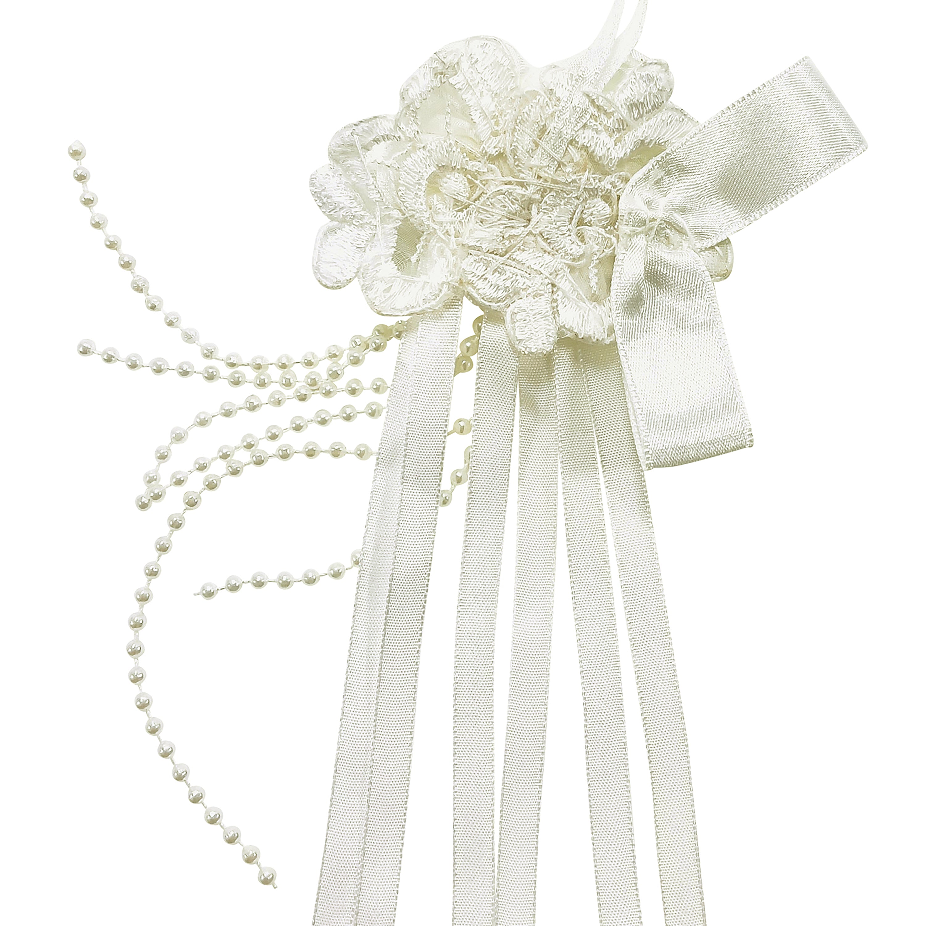 Vintage Bridal Flower with Ribbon Applique Floral Components