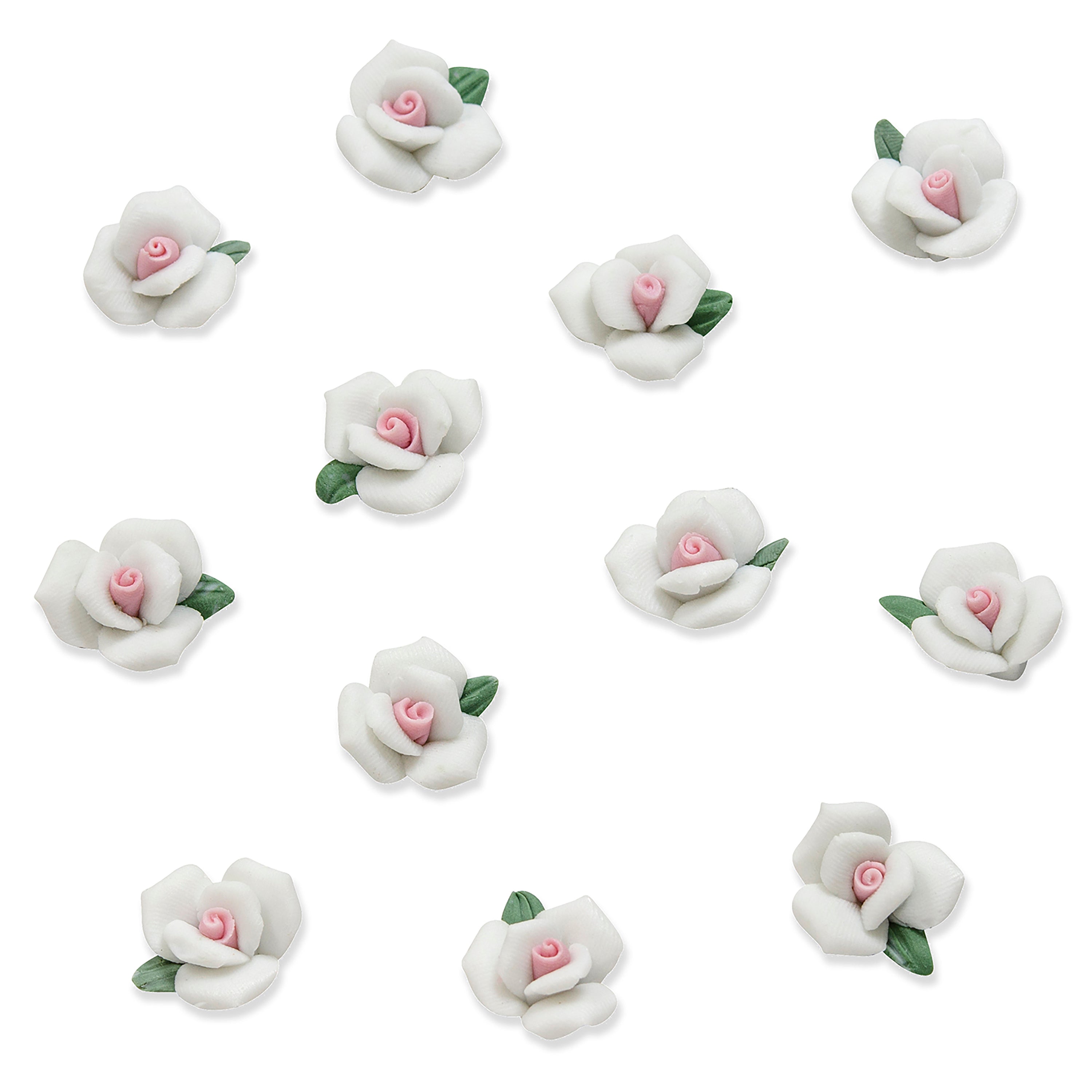 Vintage Bridal Ceramic Flower Applique - WHITE/PINK Bridal