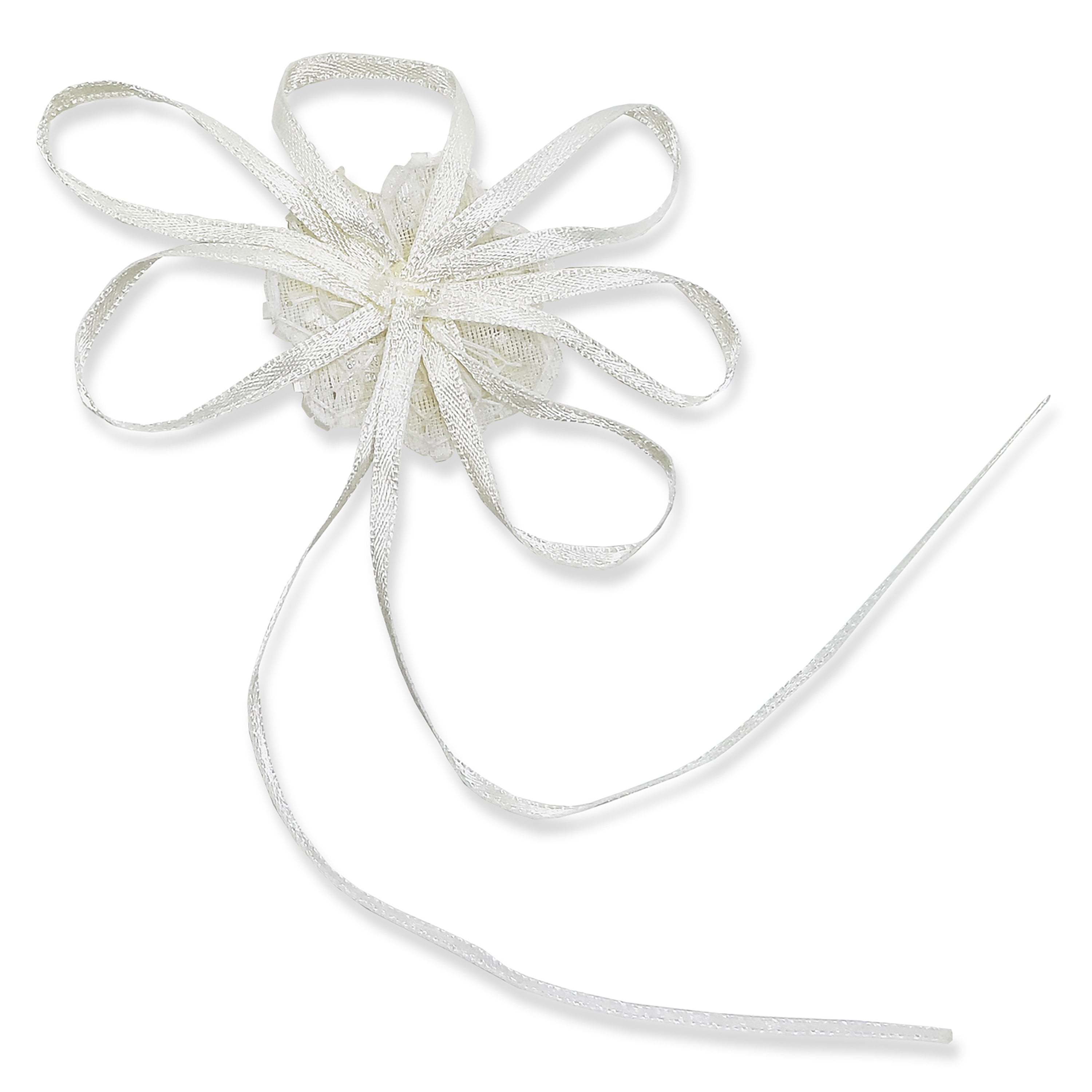Vintage Sequin Daisy Flower with Ribbon Applique Bridal