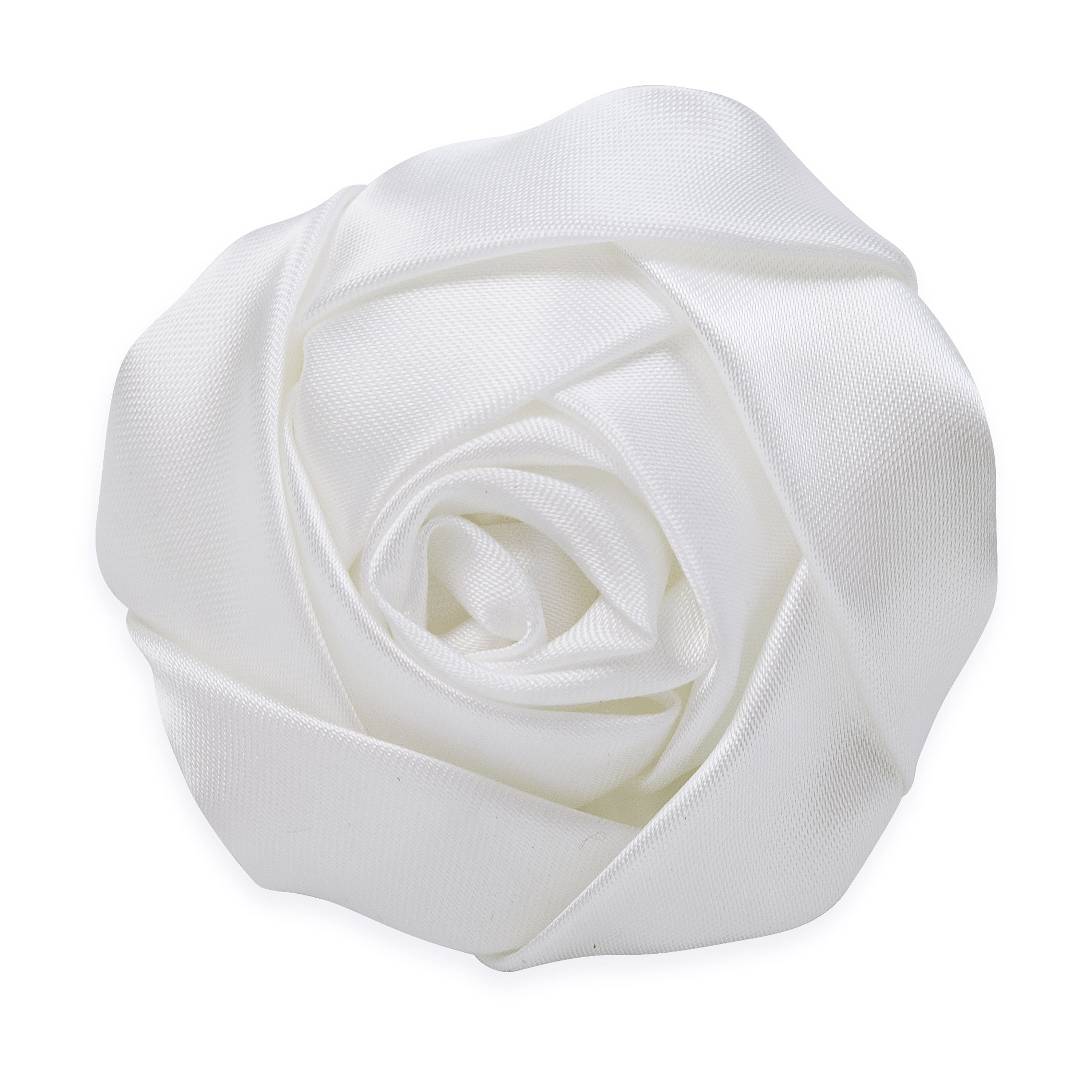 Vintage Bridal Satin Rose Applique - White