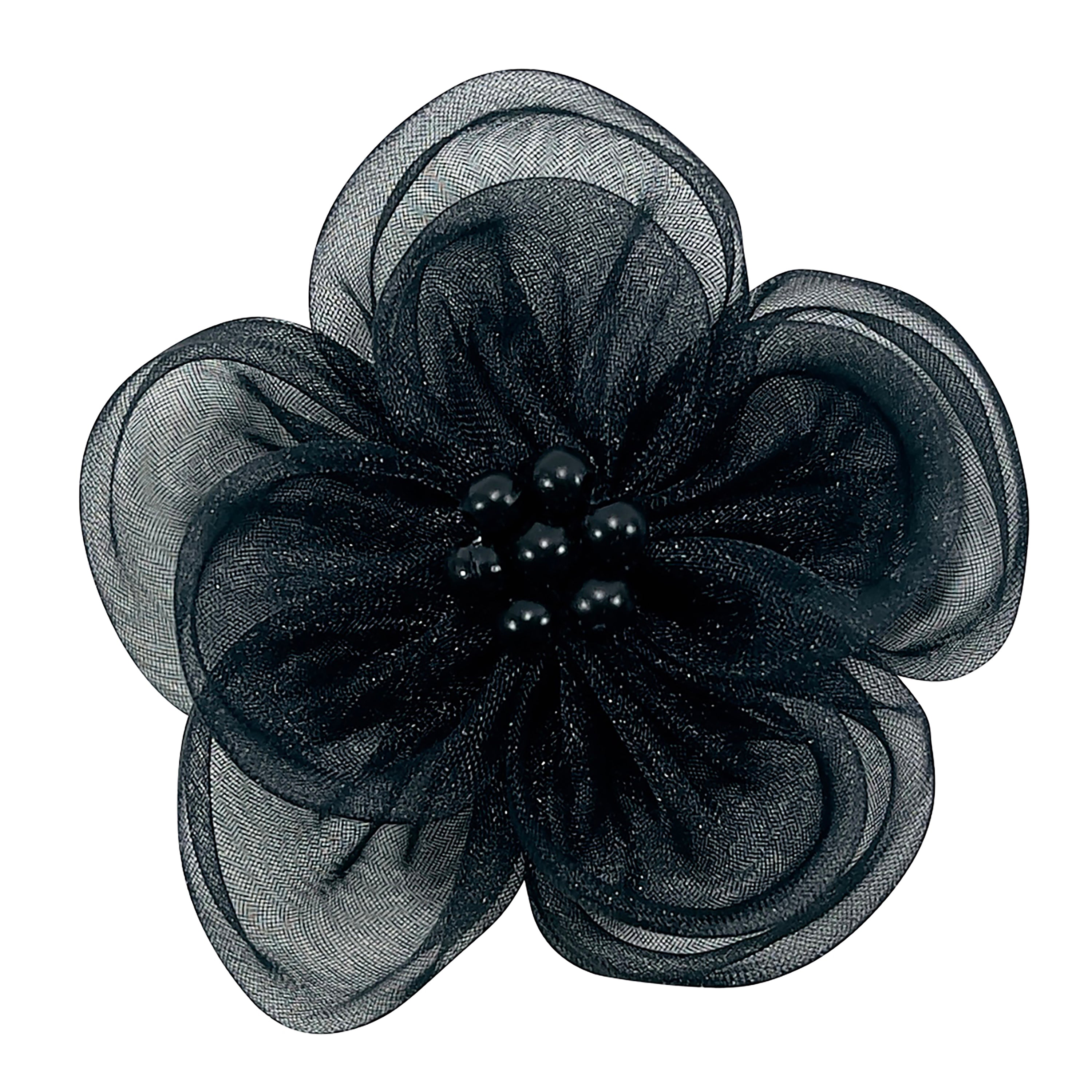 Beaded Organdy Daisy - Black Floral Components