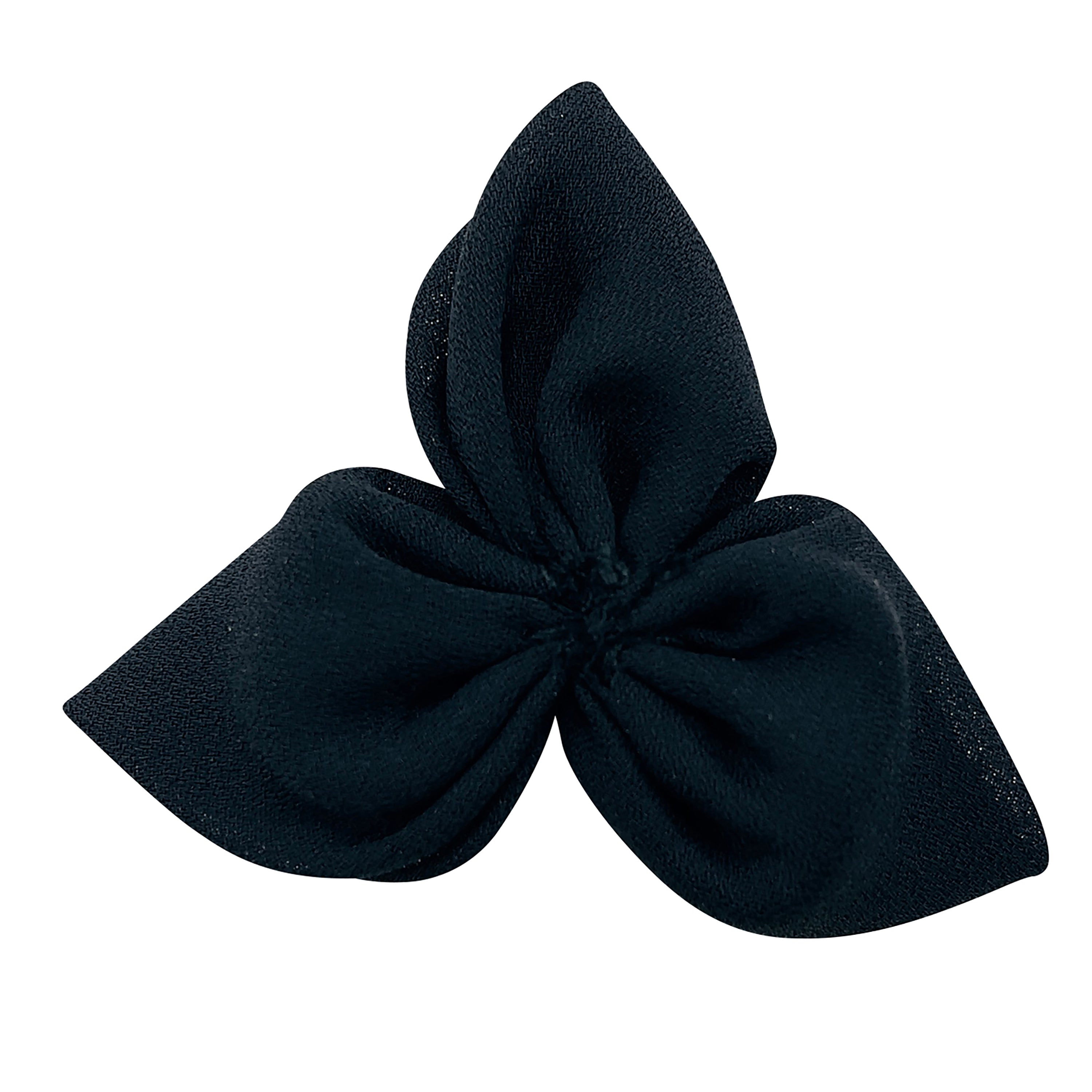 Vintage Beaded Organza Petals Applique - Black