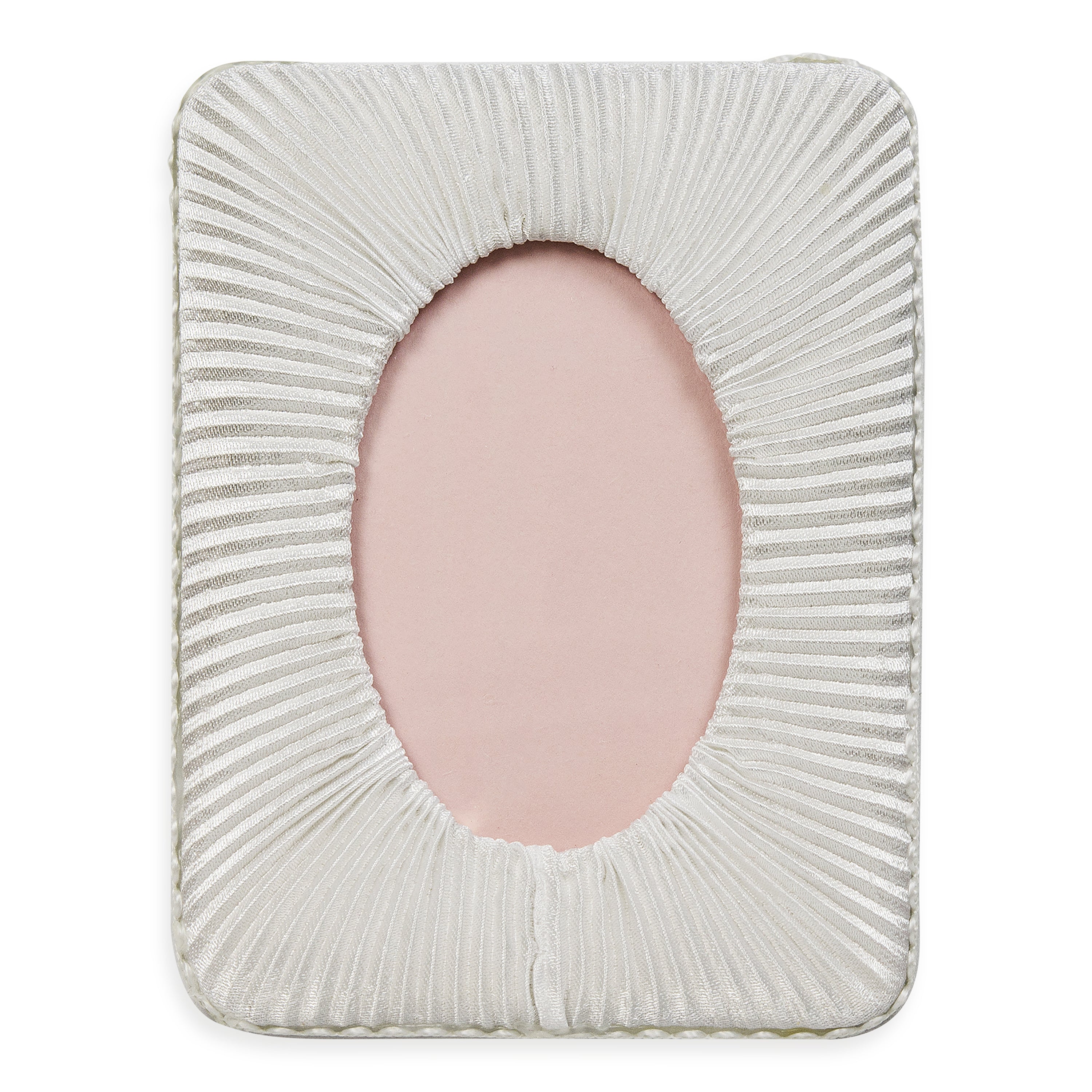 Vintage Pleated Satin Rectangular Photo Frame - White Bridal