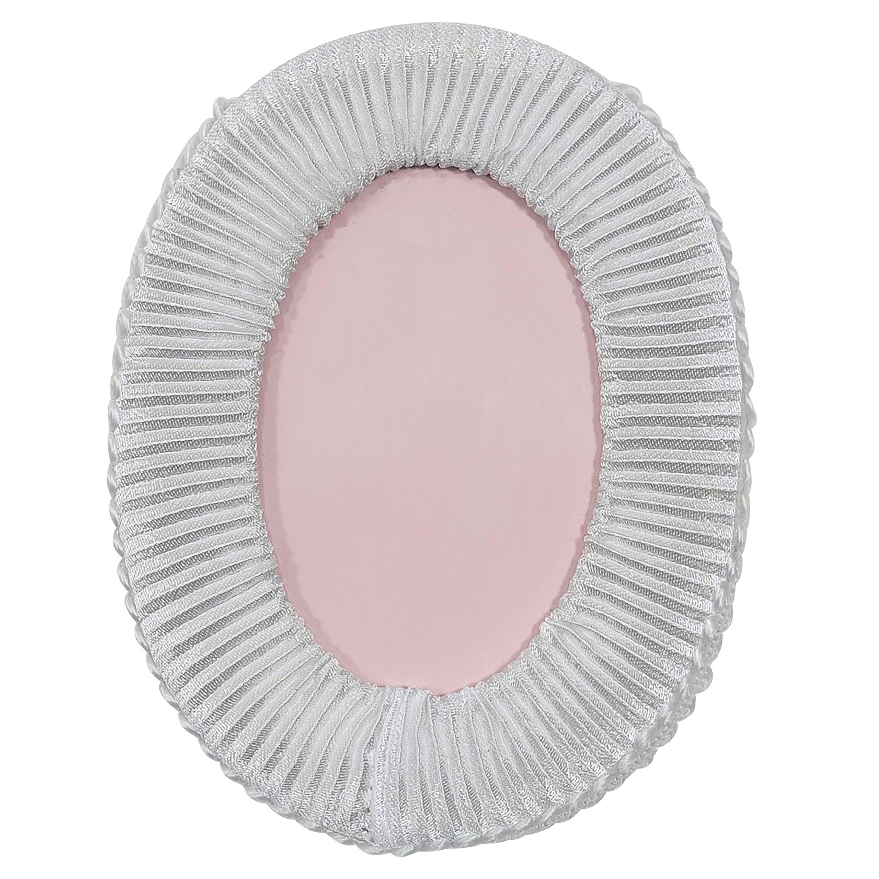 Vintage Pleated Satin Oval Photo Frame - White Bridal
