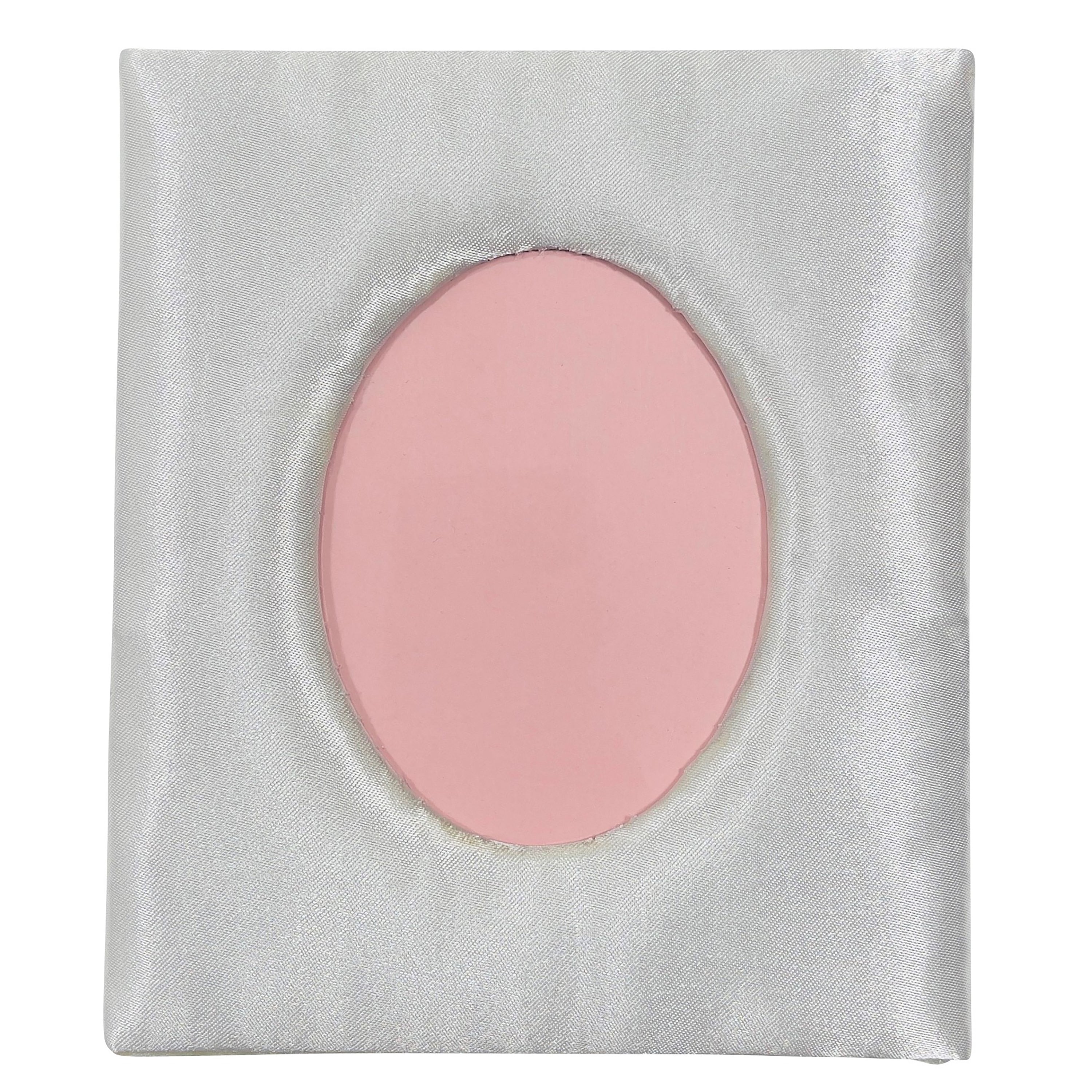 Vintage Satin Oval Photo Frame - White Bridal