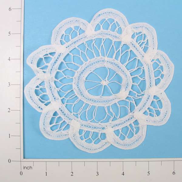 Round Sun Battenburg Doily Applique/Patch - White - 6" Doilies