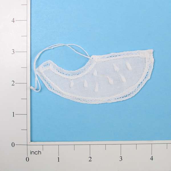 Watermelon Battenburg Applique/Patch - White Lace, Ribbon & Pearl Appliques