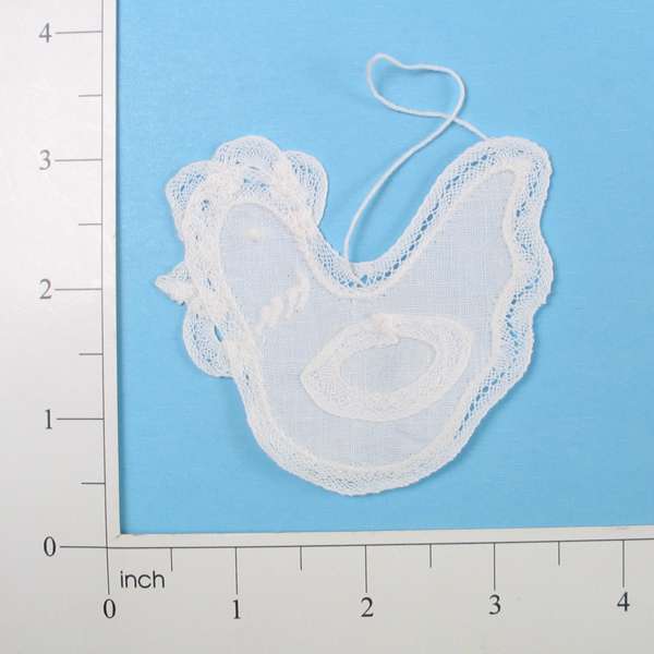 Rooster Battenburg Applique/Patch - White Appliques