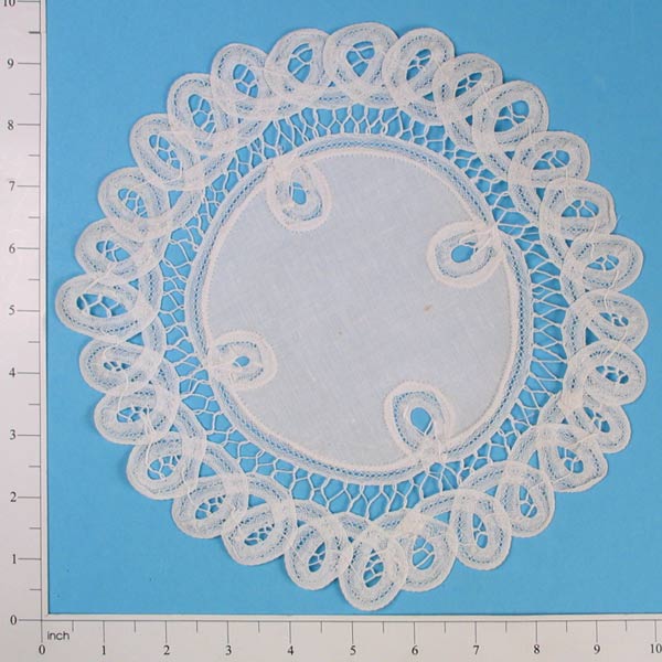 Battenburg Round Doily - White - 10" Doilies