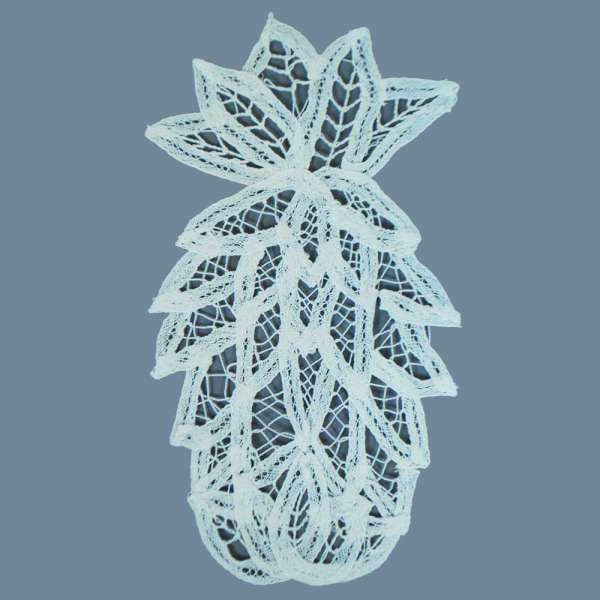 Battenburg Lace Pineapple Applique/Patch - White Lace, Ribbon & Pearl Appliques