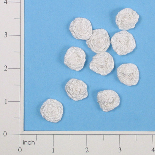 French Rose Craft Accent Applique/Patch Pack of 10 White Appliques