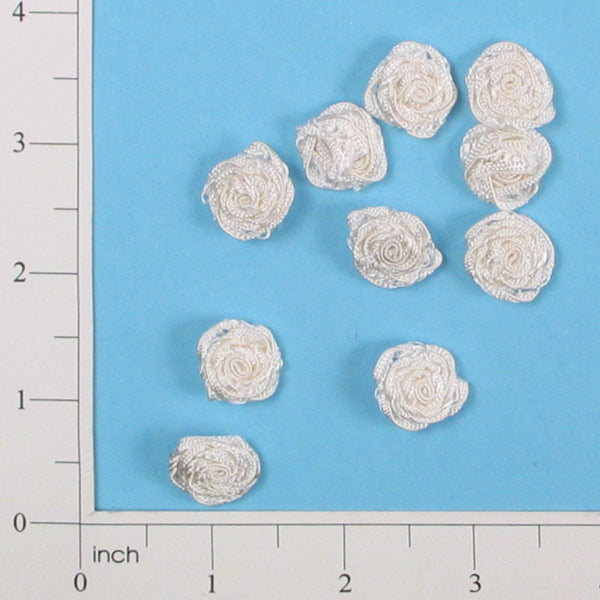 French Rose Craft Accent Applique/Patch Pack of 10 Ivory Appliques
