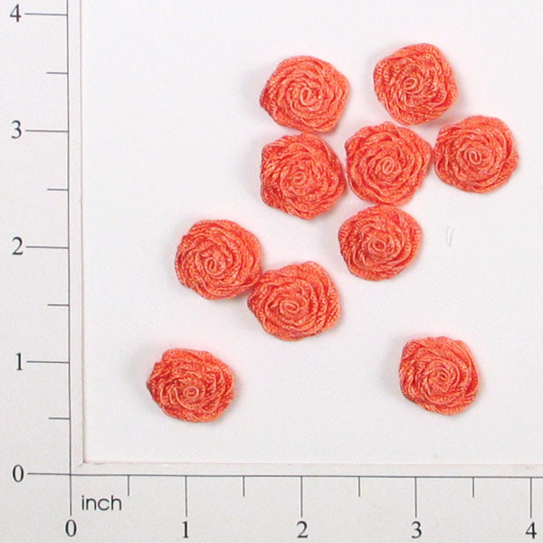French Rose Craft Accent Applique/Patch Pack of 10 Coral Appliques