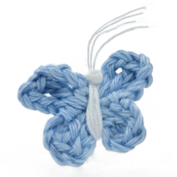 Crochet Baby Butterfly Applique/Patch - Blue Appliques