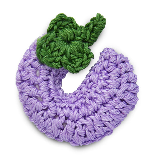 Crochet Eggplant Applique/Patch - Purple Appliques