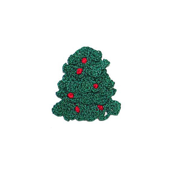 Crochet Christmas Tree Applique/Patch - Green Appliques