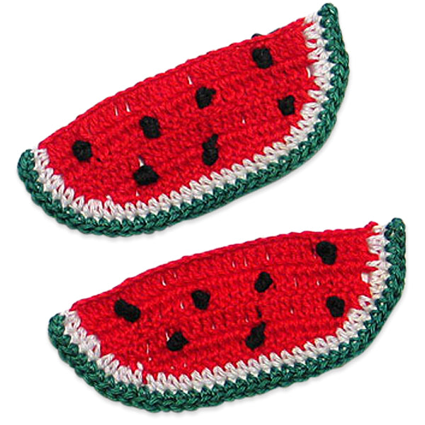 Crochet Watermelon Slice Applique/Patch - Multi Colors Appliques