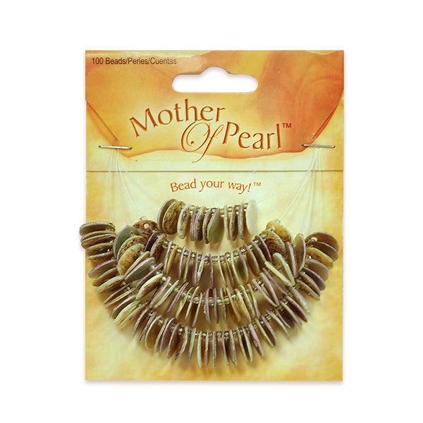 Mop Disk Shell Beads Pack of 100 - Natural Shell & Pearl Beads