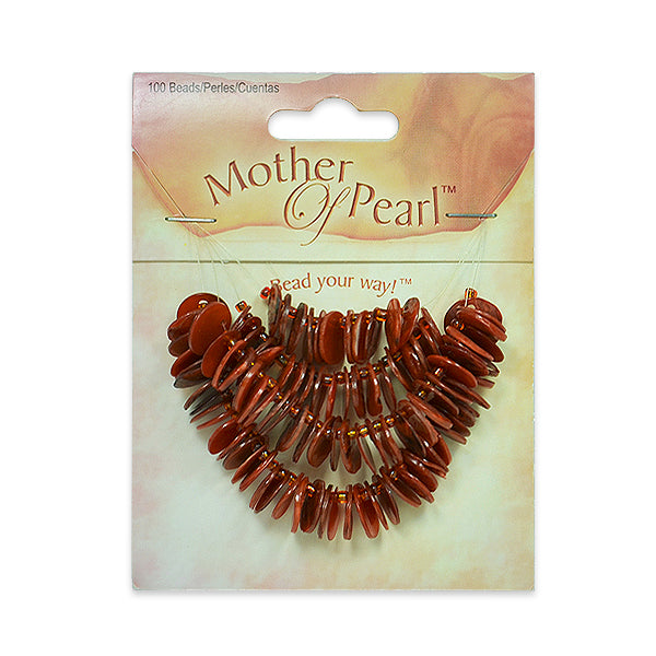 Mop Disk Shell Beads Pack of 100 - Gold Shell & Pearl Beads
