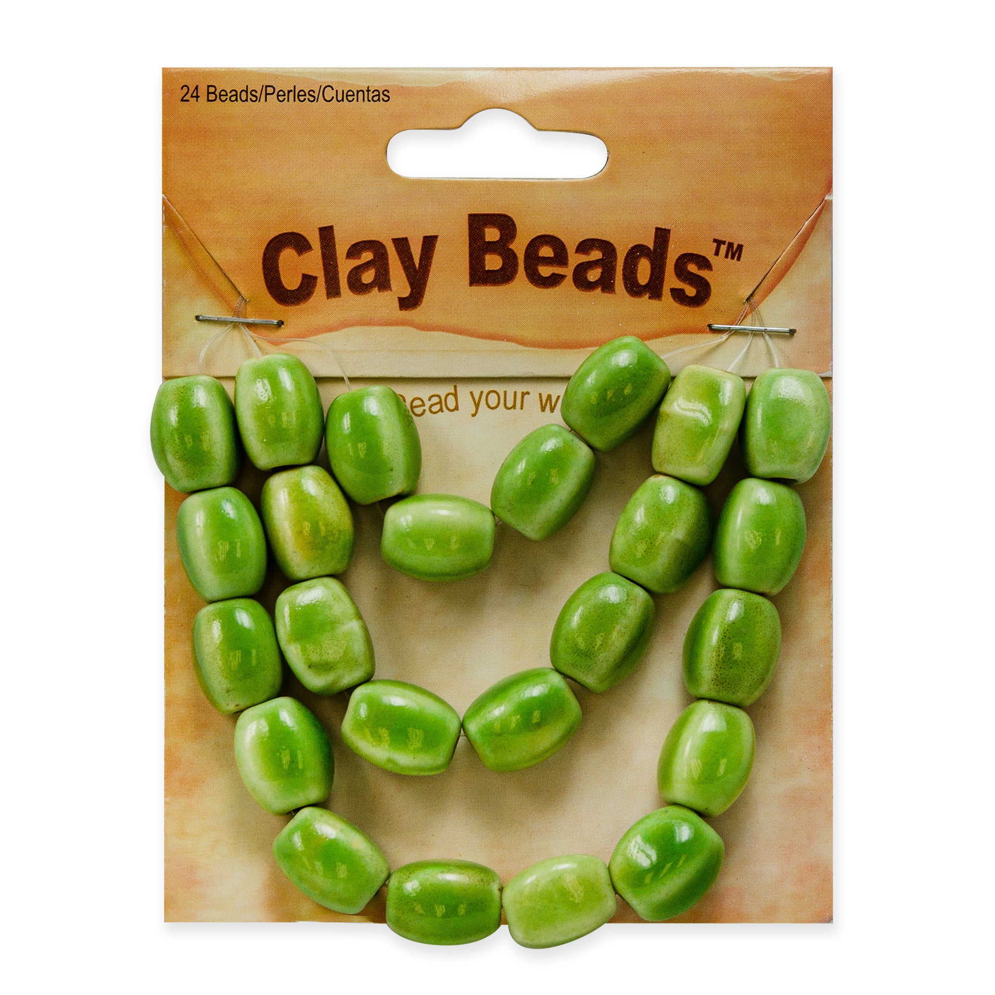 Clay Beads Pack of 24 - Cranberry/ Sage Crochet & Clay Beads