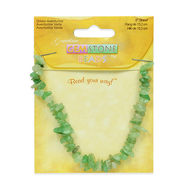 Green Aventurine Chips 6 Inch Strand - Light Green Green Aventurine Beads