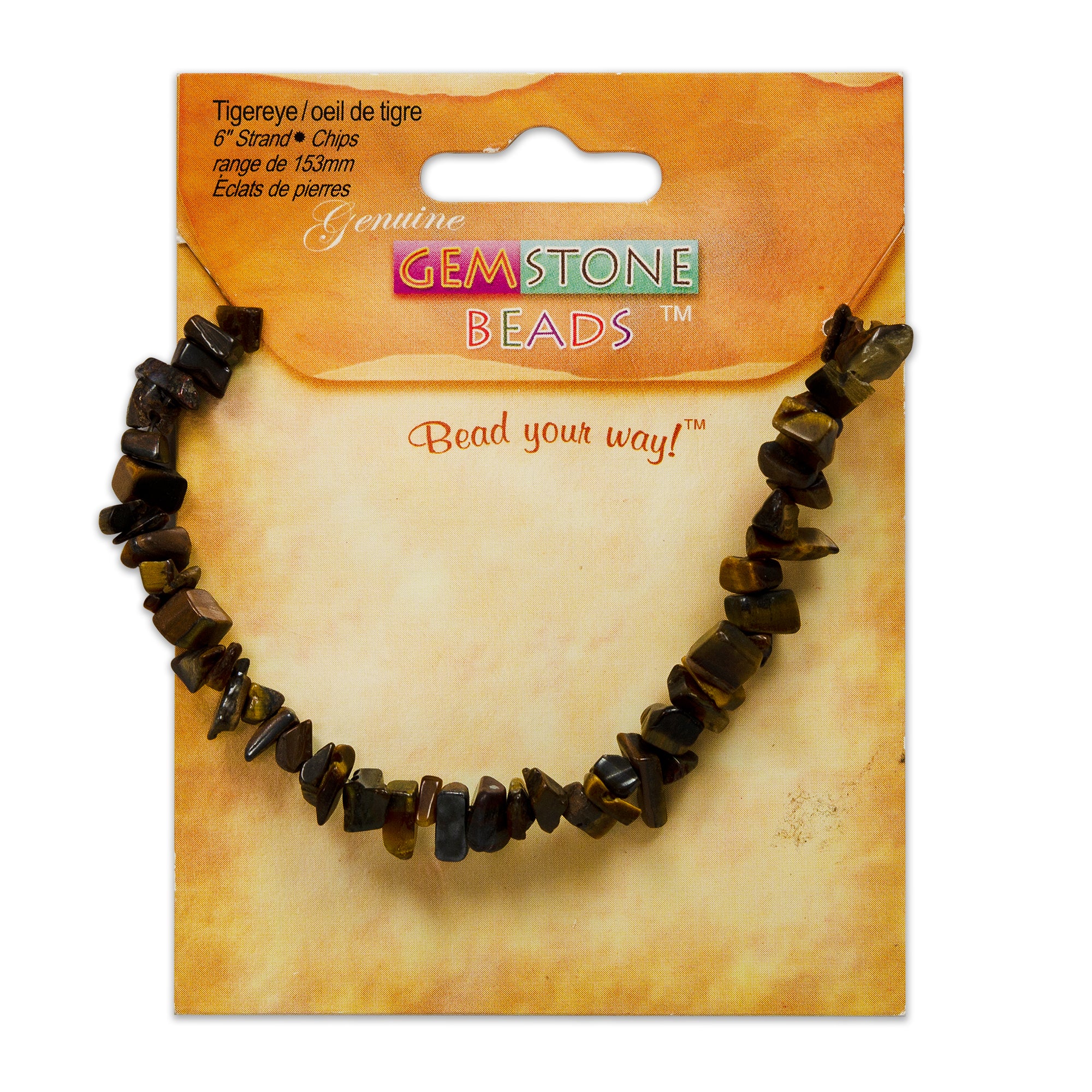 Tiger Eye Chips 6 Inch Strand - Brown Multi Tigereye Beads