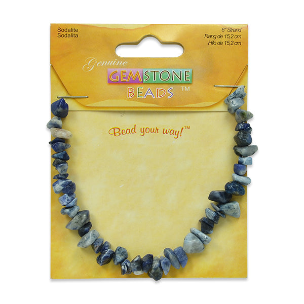 Sodalite Chips 6 Inch Strand - Navy Multi Sodalite Beads