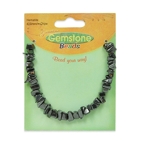 Hematite Chip Bead 6 Inch Strand - Onyx Hematite Beads