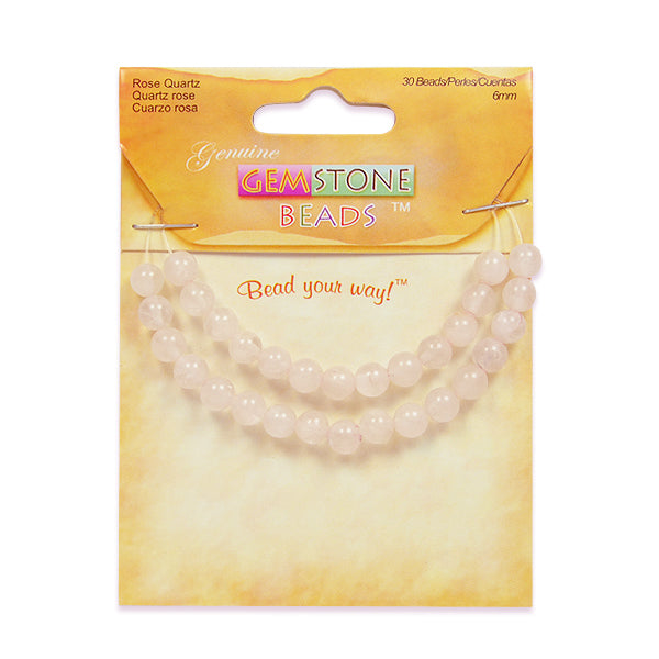 Rose Quartz 6mm round Beads Pack of 25 Rose Quartz Beads