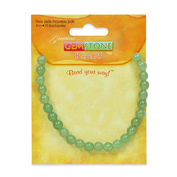New Jade Beads Pack of 25 - Light Green New Jade Beads