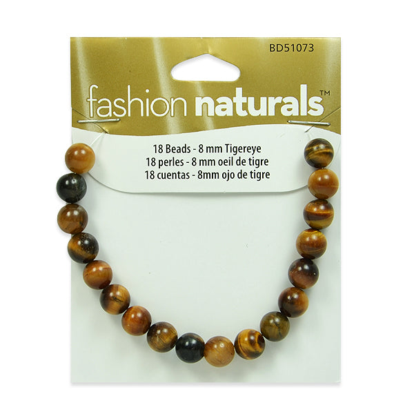 Tiger Eye Beads Pack of 18 - Brown Multi Tigereye Beads