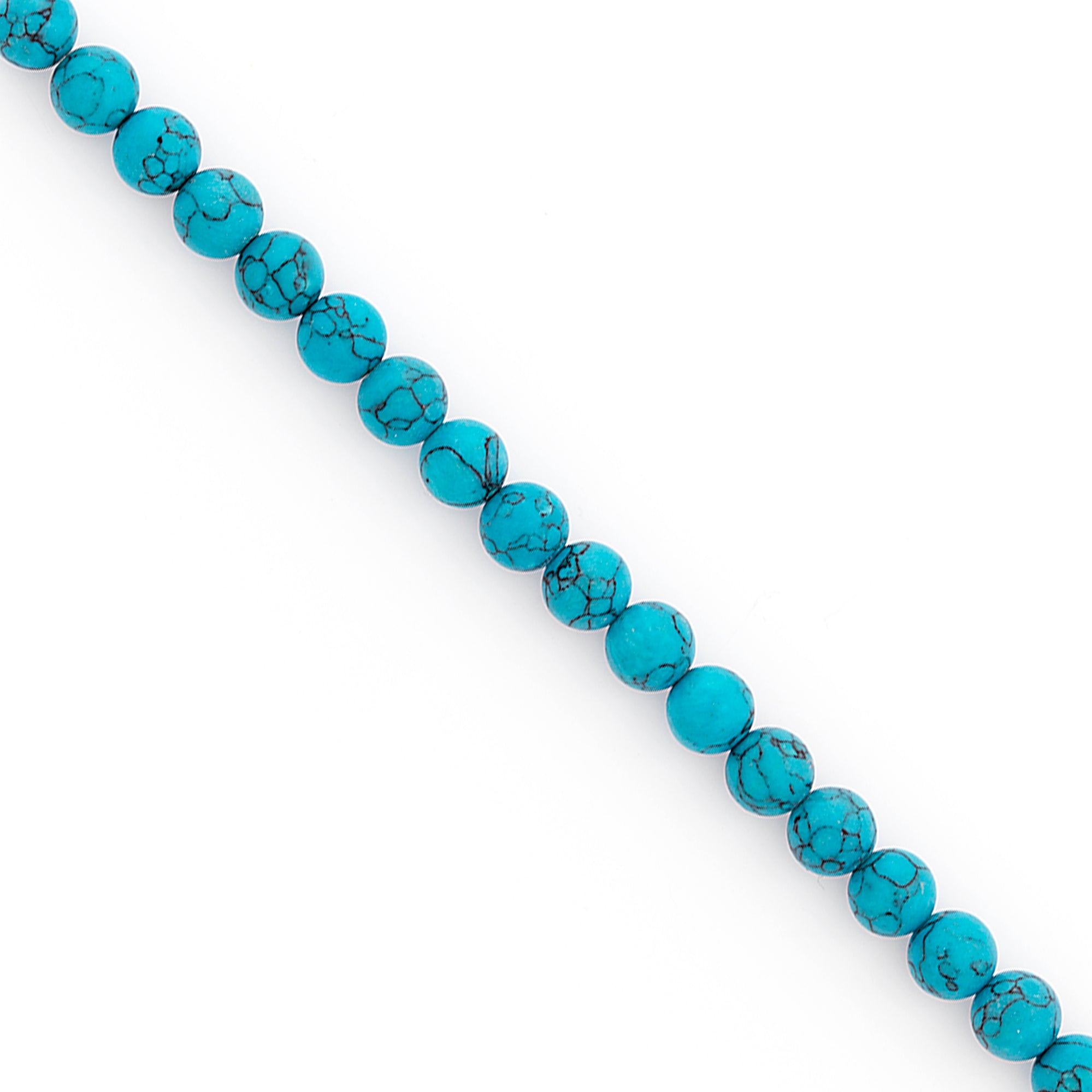 Synthetic Turquoise with Matrix Beads Pack of 18 - Turquoise Multi Synthetic Turquoise Beads