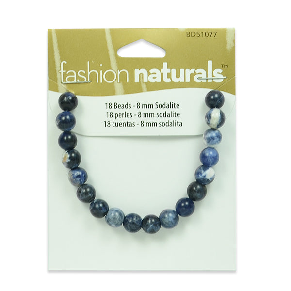Sodalite Beads Pack of 18 - Navy Multi Sodalite Beads