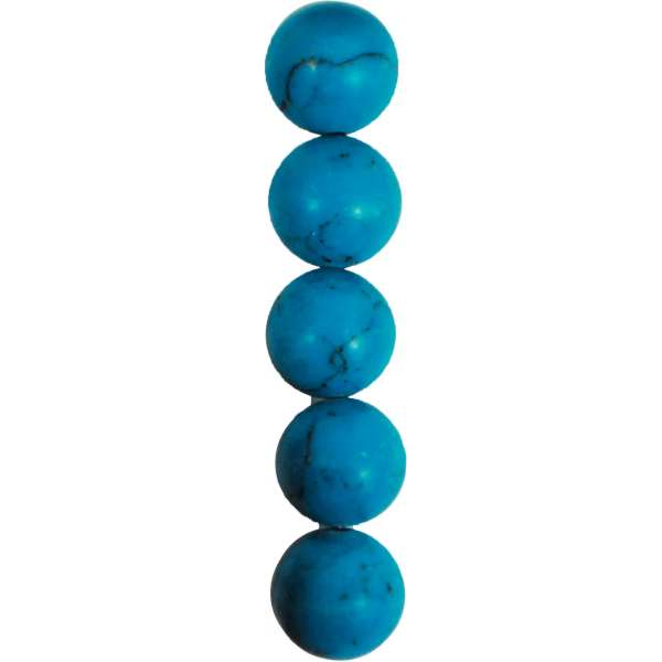 Synthetic Turquoise with Matrix Beads Pack of 10 - Turquoise Multi Synthetic Turquoise Beads
