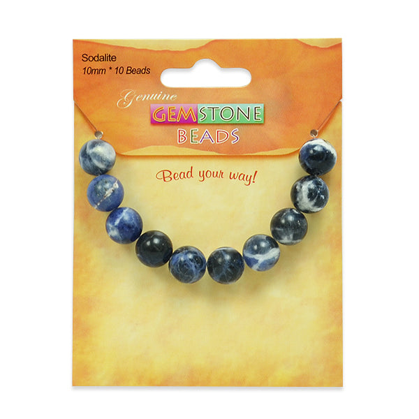 Sodalite Beads Pack of 10 - Navy Multi Sodalite Beads