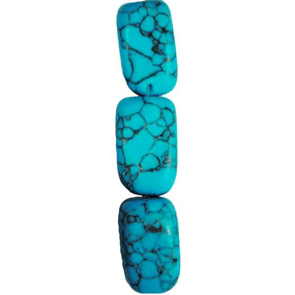 Synthetic Turquoise with Matrix Nugget Beads Pack of 7 - Turquoise Multi Synthetic Turquoise Beads