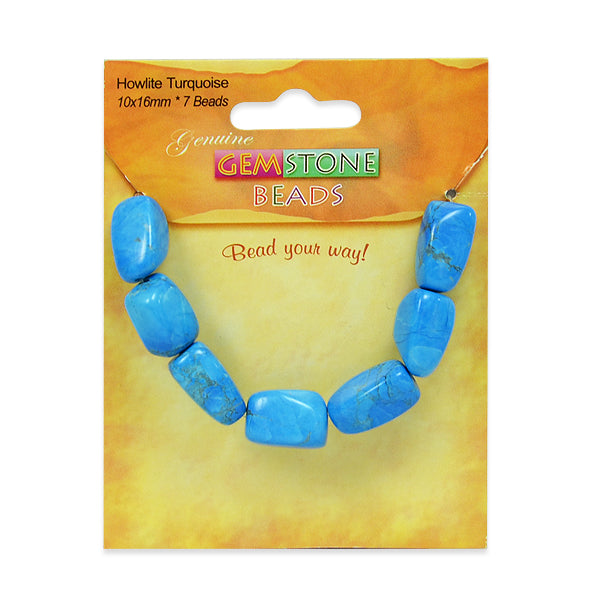 Howlite Turquoise Nugget Beads Pack of 7 Howlite Turquoise Beads