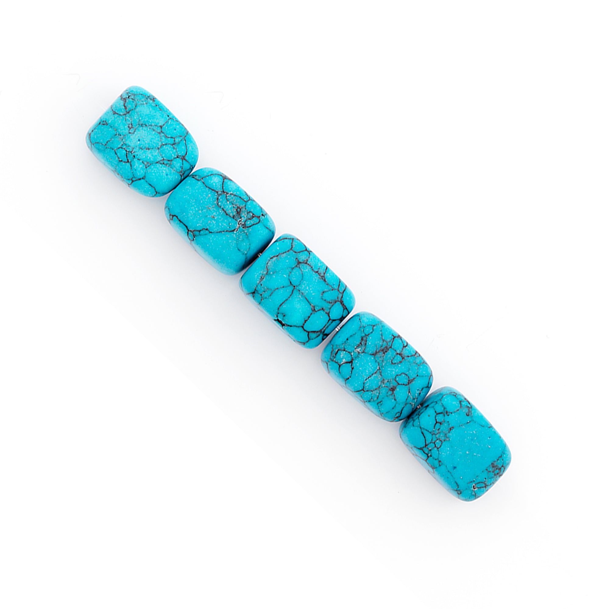Synthetic Turquoise with Matrix Nugget Beads Pack of 5 - Turquoise Multi Synthetic Turquoise Beads