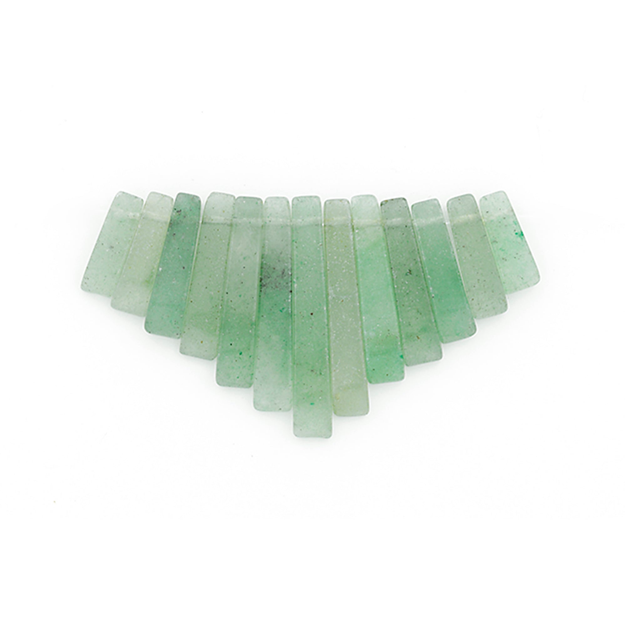 New Jade Fan Pendant Pack of 13 - Green New Jade Beads