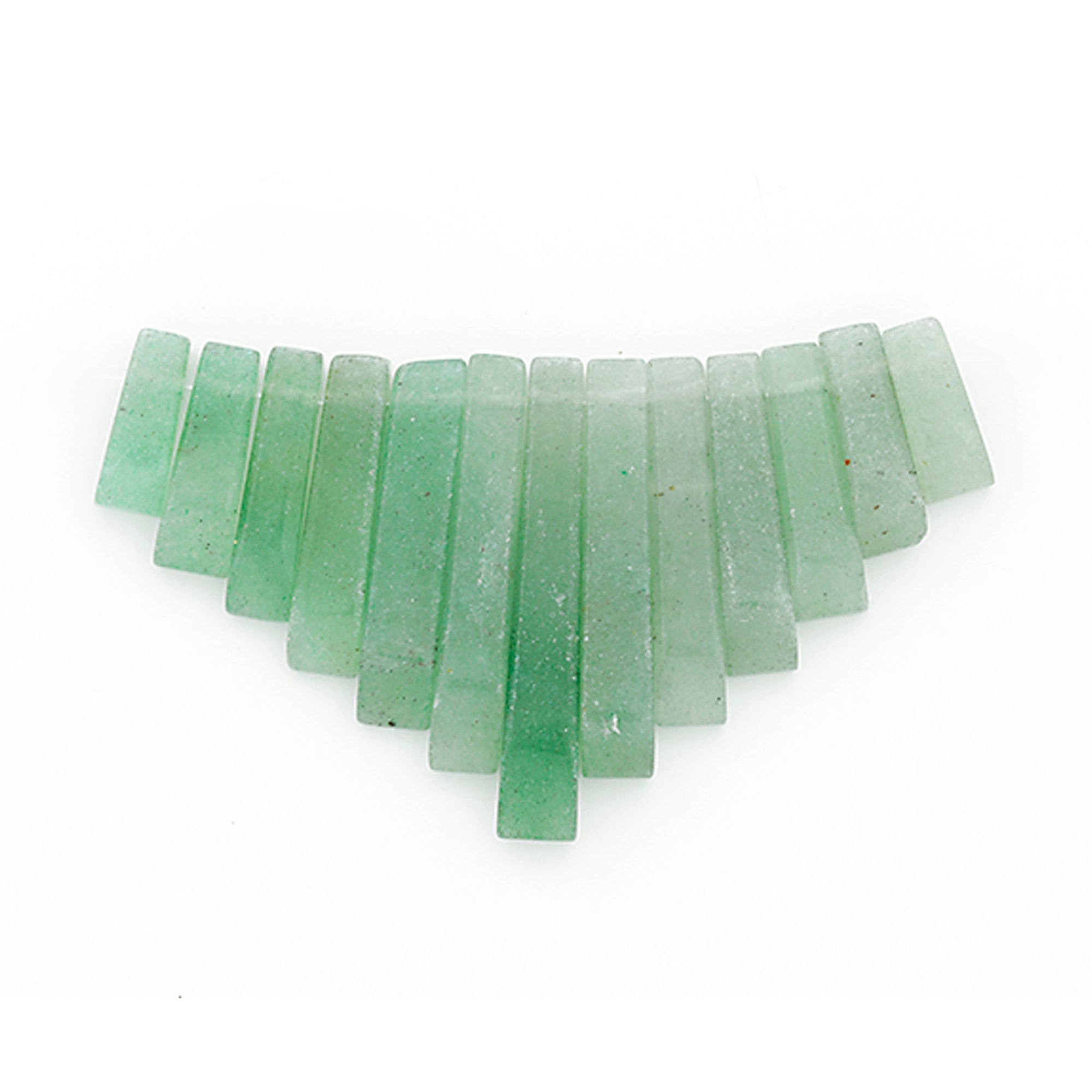 Green Aventurine Fan Pendant Pack of 13 Green Aventurine Beads