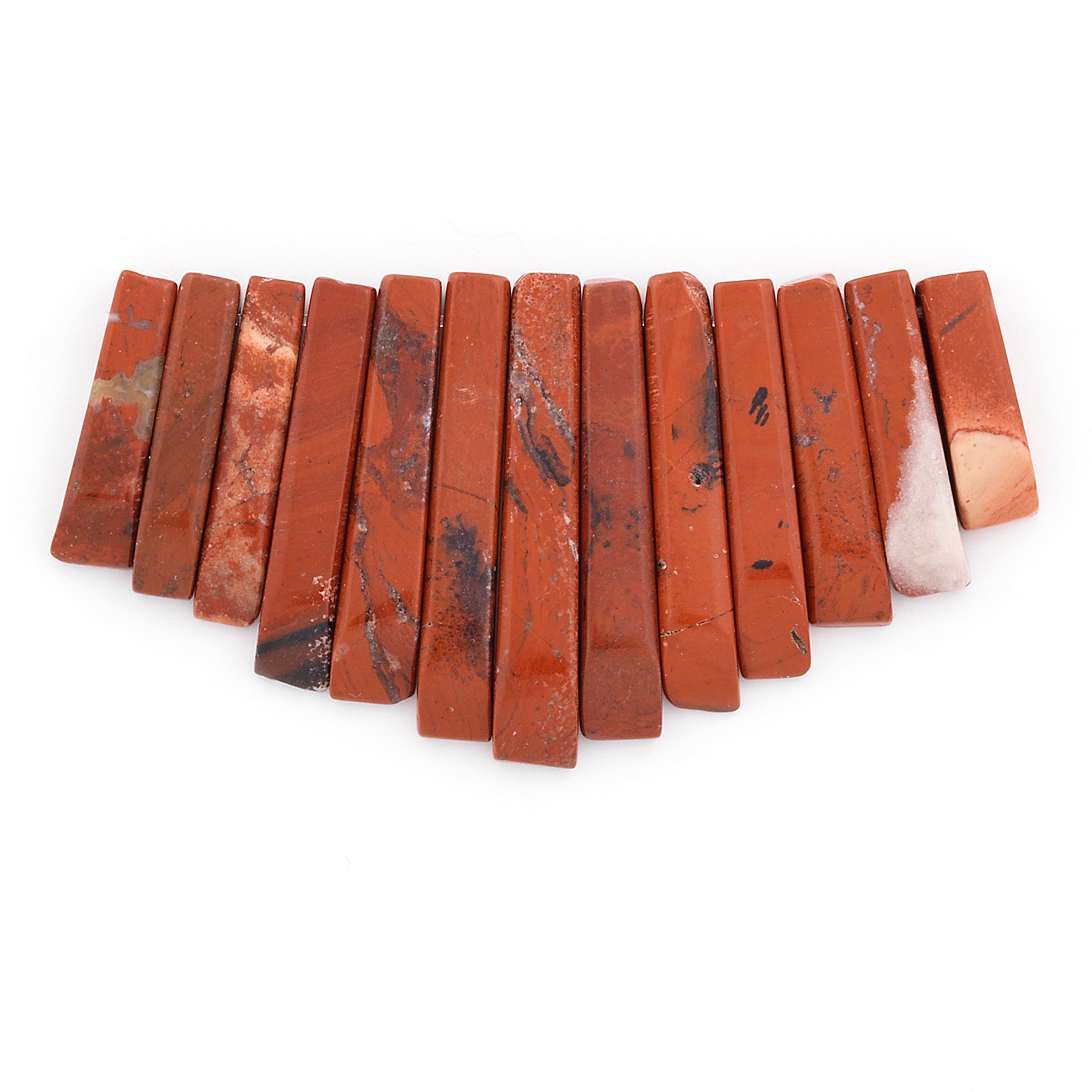 Red Jasper Fan Pendant Pack of 13 Red Jasper Beads