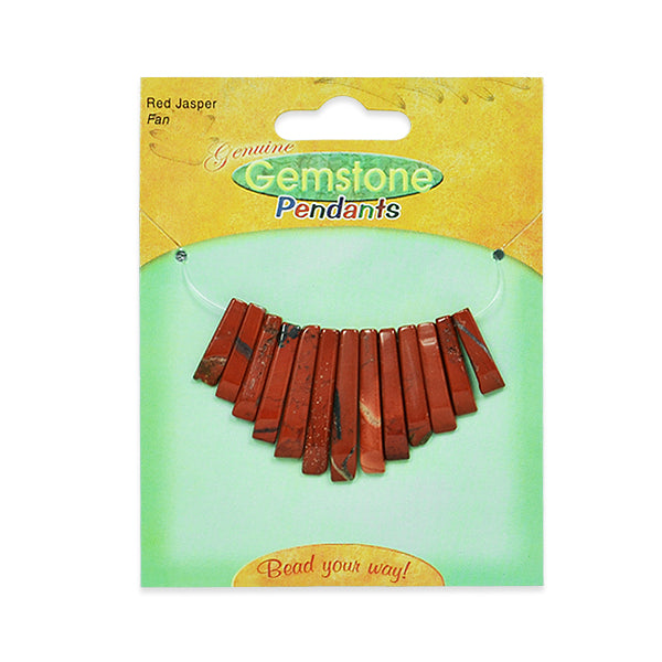 Red Jasper Fan Pendant Pack of 13 Red Jasper Beads